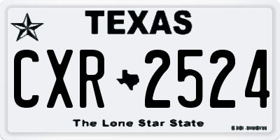 TX license plate CXR2524