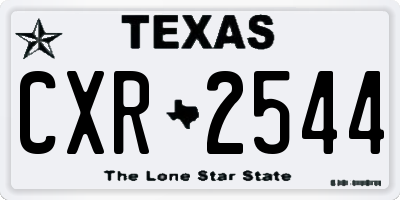 TX license plate CXR2544