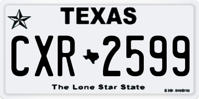TX license plate CXR2599