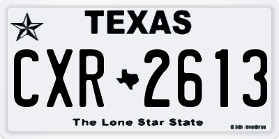 TX license plate CXR2613