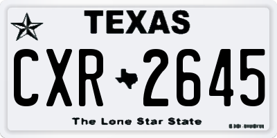 TX license plate CXR2645