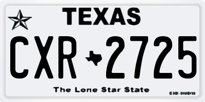 TX license plate CXR2725