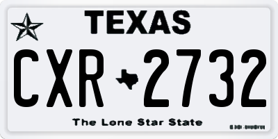 TX license plate CXR2732