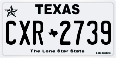 TX license plate CXR2739