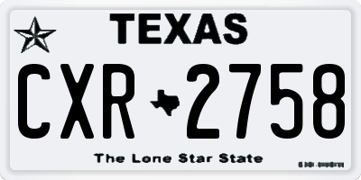 TX license plate CXR2758