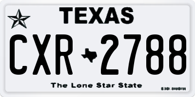 TX license plate CXR2788