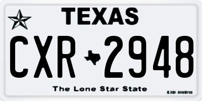 TX license plate CXR2948