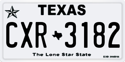 TX license plate CXR3182