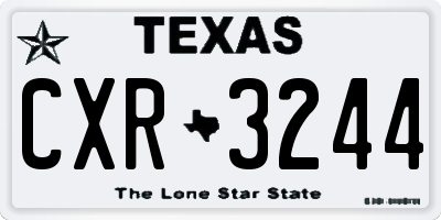 TX license plate CXR3244