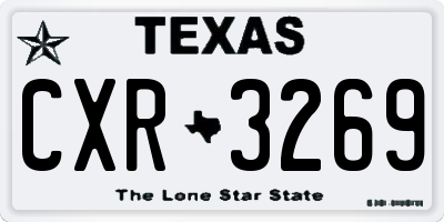 TX license plate CXR3269
