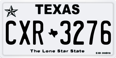 TX license plate CXR3276