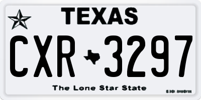 TX license plate CXR3297