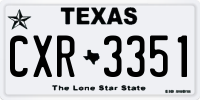 TX license plate CXR3351