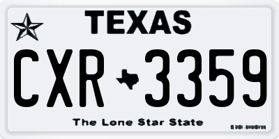 TX license plate CXR3359