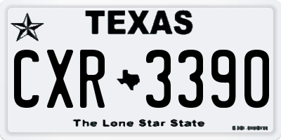 TX license plate CXR3390