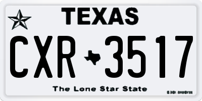 TX license plate CXR3517