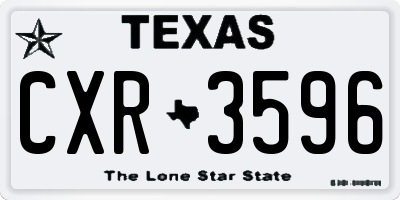 TX license plate CXR3596