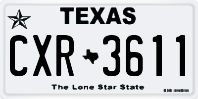 TX license plate CXR3611