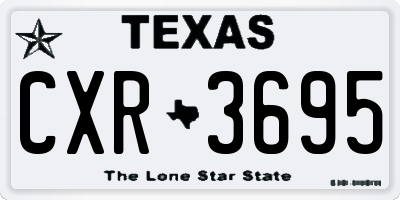 TX license plate CXR3695
