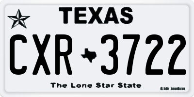 TX license plate CXR3722