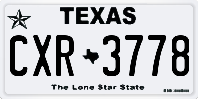 TX license plate CXR3778