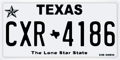 TX license plate CXR4186