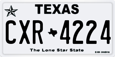 TX license plate CXR4224