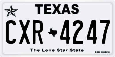TX license plate CXR4247
