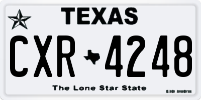 TX license plate CXR4248