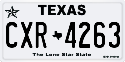 TX license plate CXR4263