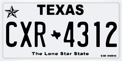 TX license plate CXR4312