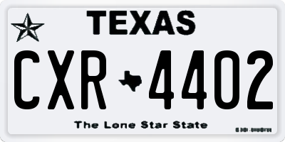 TX license plate CXR4402