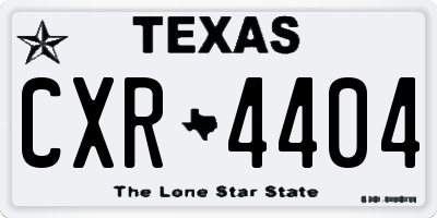 TX license plate CXR4404