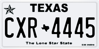TX license plate CXR4445