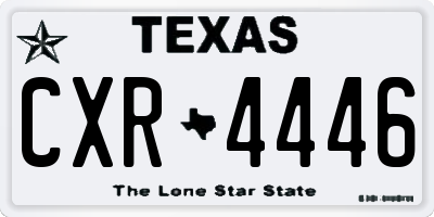 TX license plate CXR4446
