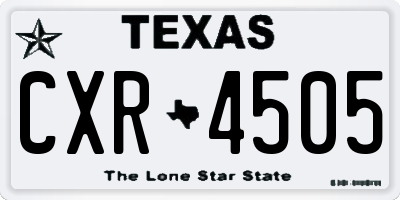 TX license plate CXR4505