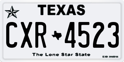 TX license plate CXR4523
