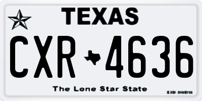 TX license plate CXR4636