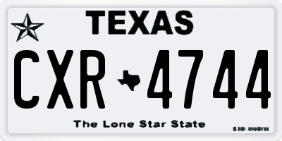 TX license plate CXR4744