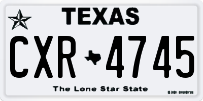 TX license plate CXR4745