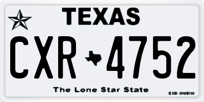 TX license plate CXR4752