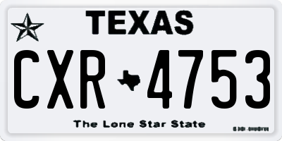 TX license plate CXR4753