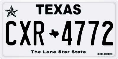 TX license plate CXR4772