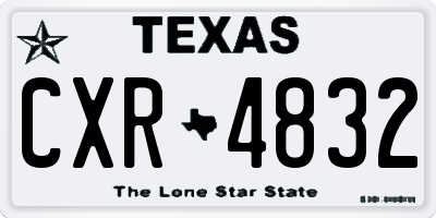 TX license plate CXR4832