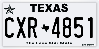 TX license plate CXR4851