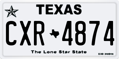 TX license plate CXR4874