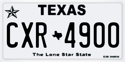 TX license plate CXR4900
