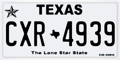TX license plate CXR4939