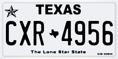 TX license plate CXR4956