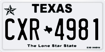 TX license plate CXR4981